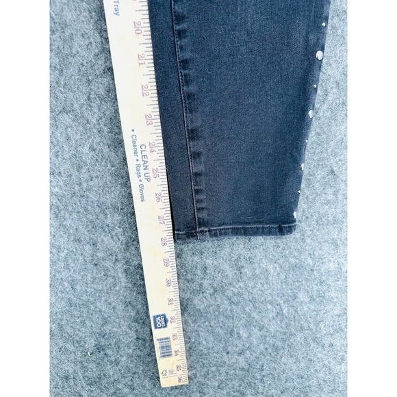NYDJ Ami Skinny Jeans Women Size 4 Gray Studded Stretch Lift Tuck Slim Fit Denim - Picture 6 of 11